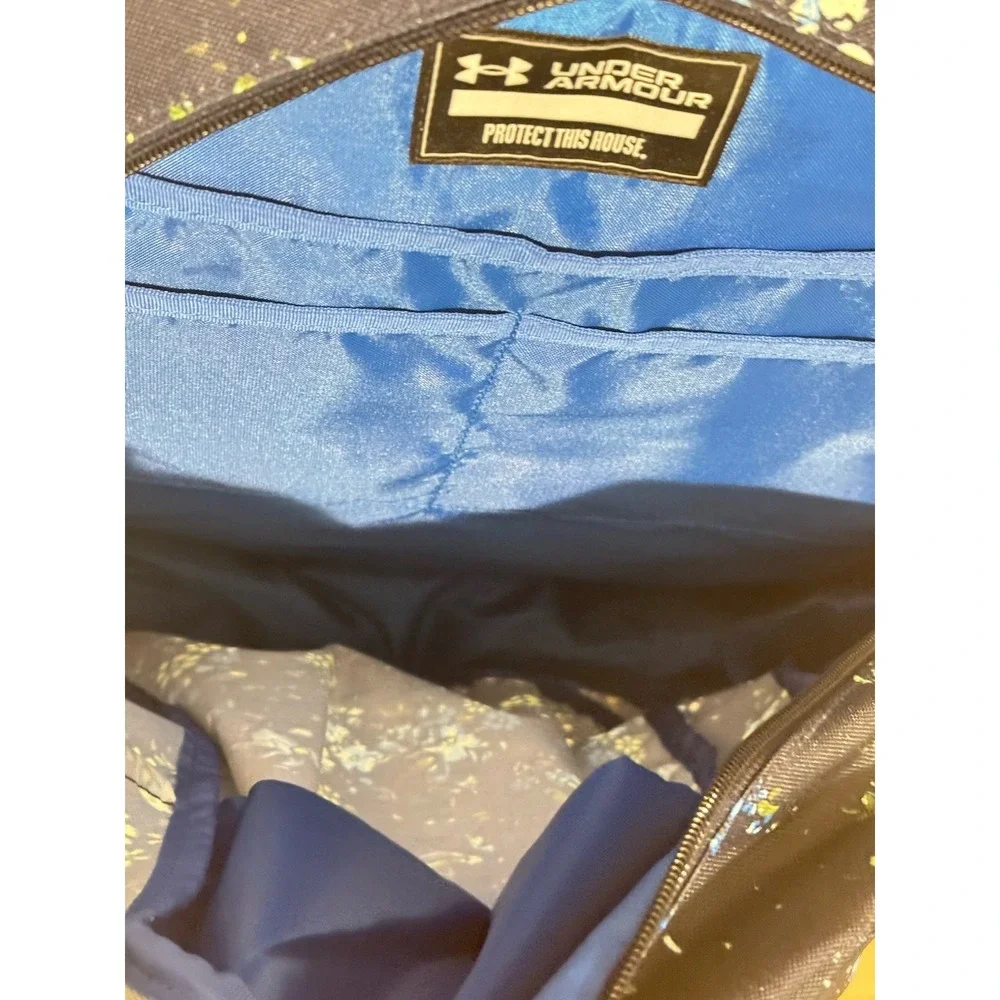 UNDER ARMOUR HUSTLE BACKPACK FLORAL MIDNIGHT NAVY / WHITE CLAY ONE SIZE NEW